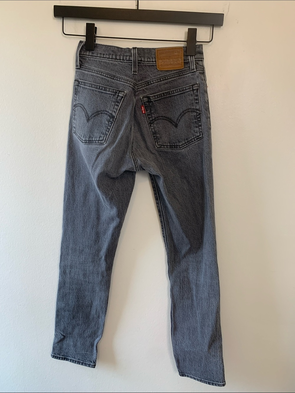 Levi's Premium Denim Washed Gray Slim Straight Jeans, Button Fly - Picture 3 of 15
